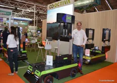 Thomas Hoetericks van Octiva met een pilot van de bioverdeler die het bedrijf samen met een partner ontwikkelt.